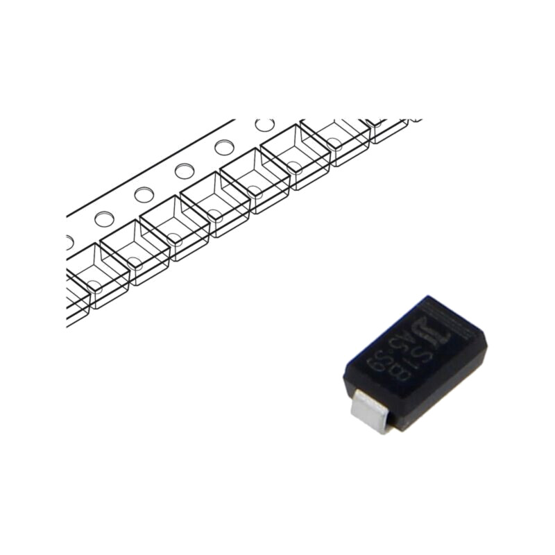 Diodă: redresoare; SMD; 100V; 1A; 1,5us; SMA; Ufmax: 1,1V; Ifsm: 30A