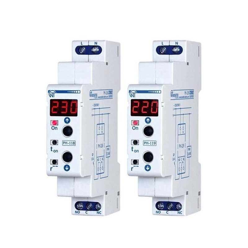 Releu Monitorizare Tensiune 230V 5-900s RN-118 | Electronic-mag.ro | Componente Electronice