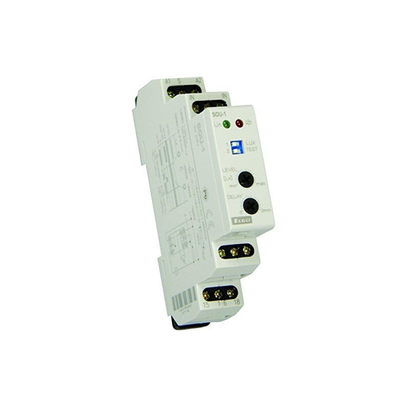 Întrerupător crepuscular pentru şină DIN 230V IP20 | Electronic-mag.ro | Componente Electronice