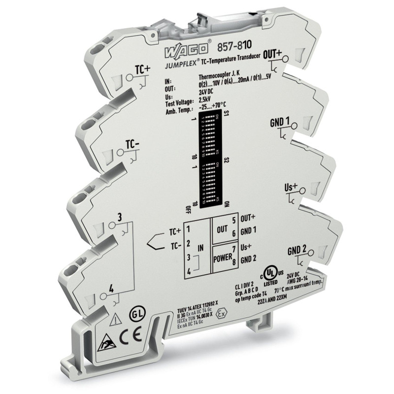 Adaptor de temperatură pentru șină DIN 24VDC IP20 | Electronic-mag.ro | Componente Electronice