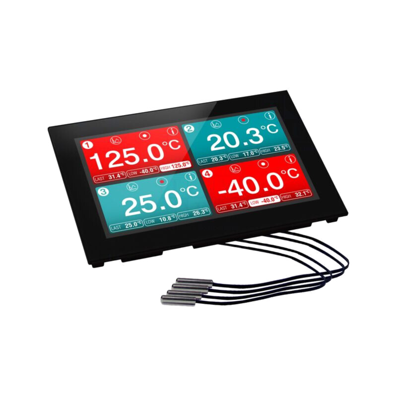Înregistrator date; temperatură; Afişaj: LCD 7"; ±1°C; Ch: 4