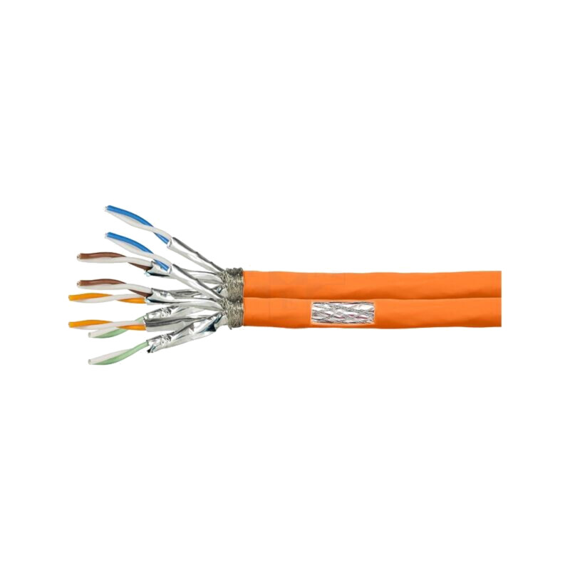 Cablu; S/FTP; 2x4x2x23AWG; 7; sârmă; Cu; LSZH; portocalie; 100m