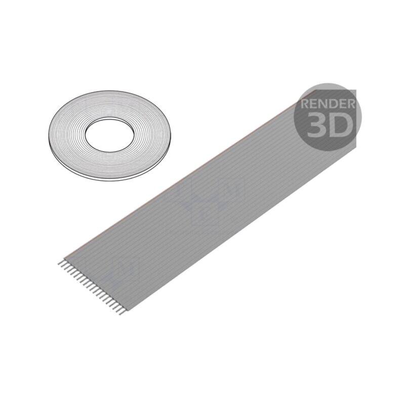 Cablu: cabluri bandă; 1mm; litat; Cu; neecranat; PVC; gri; 30m