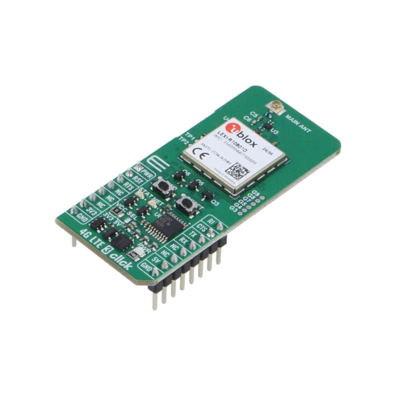 Click board; placă prototip; Comp: LEXI-R10801D; 4G LTE