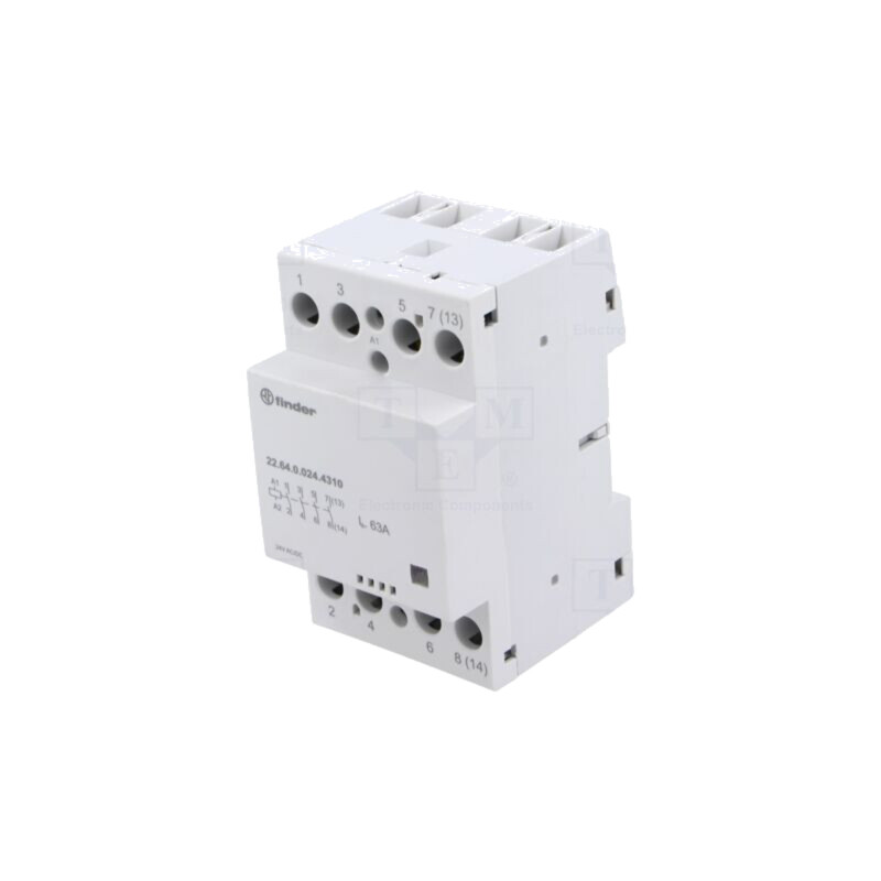Contactor: 4-polar pt.instalaţii; 63A; 24VAC,24VDC; NO x4; IP20