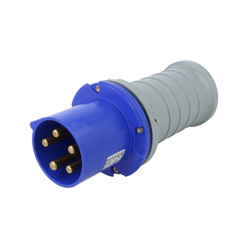 Conector: alimentare AC trifazate; IP&S; 63A; 250V; mufă; tată