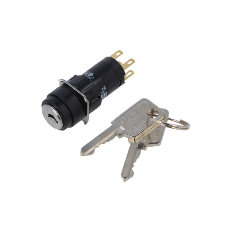Comutator: rotativ cu cheie; 16mm; Poz.i stab: 2; NC + NO; 51