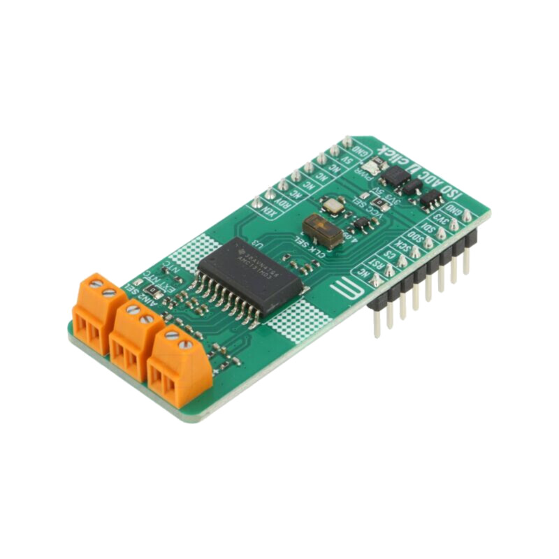 Click board; placă prototip; Comp: AMC131M03DFMR; convertor A/D