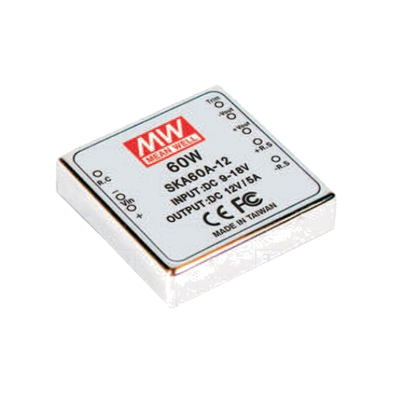 Convertor: DC/DC; 60W; Uintr: 9÷18VDC; Uieş: 12VDC; Iieş: 5A; 2"x2"