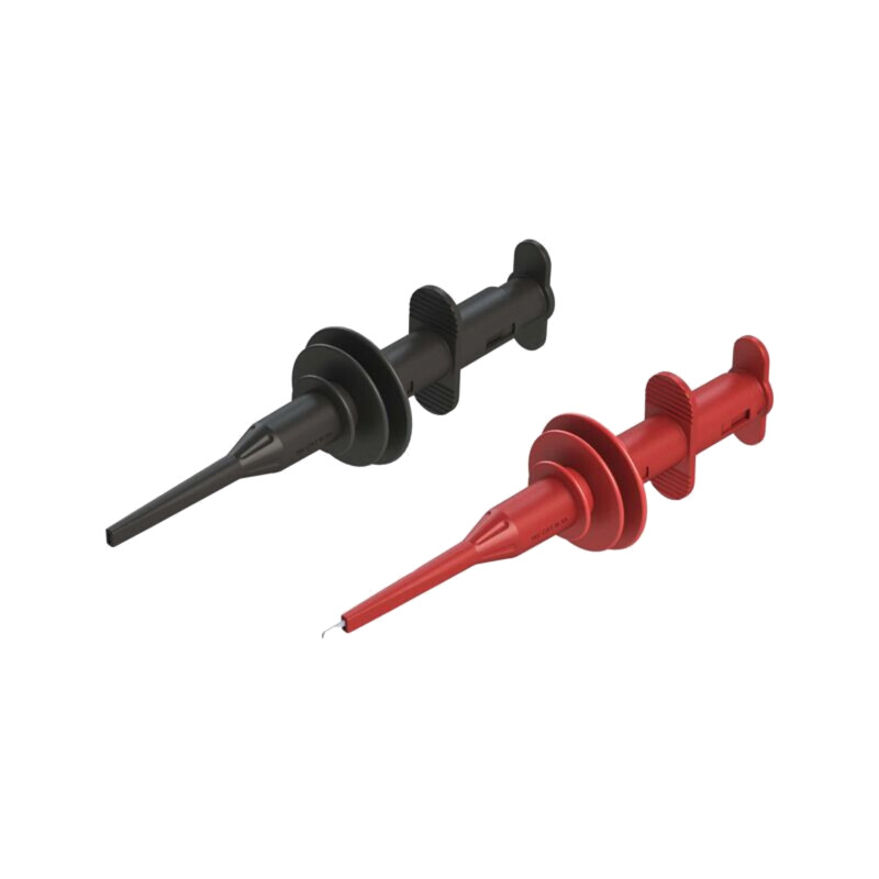 Clips de măsurare; cu cârlig; 5A; neagră,roşie; 8kV; 4mm; L: 178mm