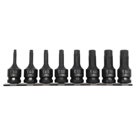 Set chei; tubulară,Torx®,cu impact; oţel crom-molibden; 8buc.
