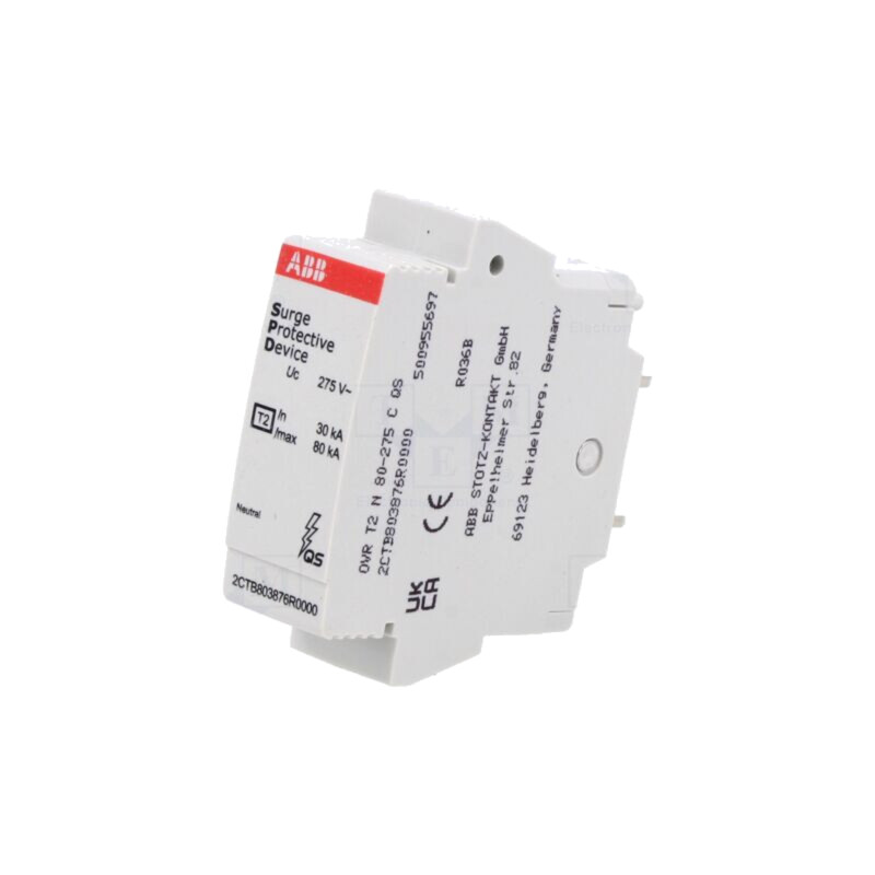 Cartuş descărcător; Tip 2; Poli: 1+N; In 8/20us: 80kA; -40÷80°C