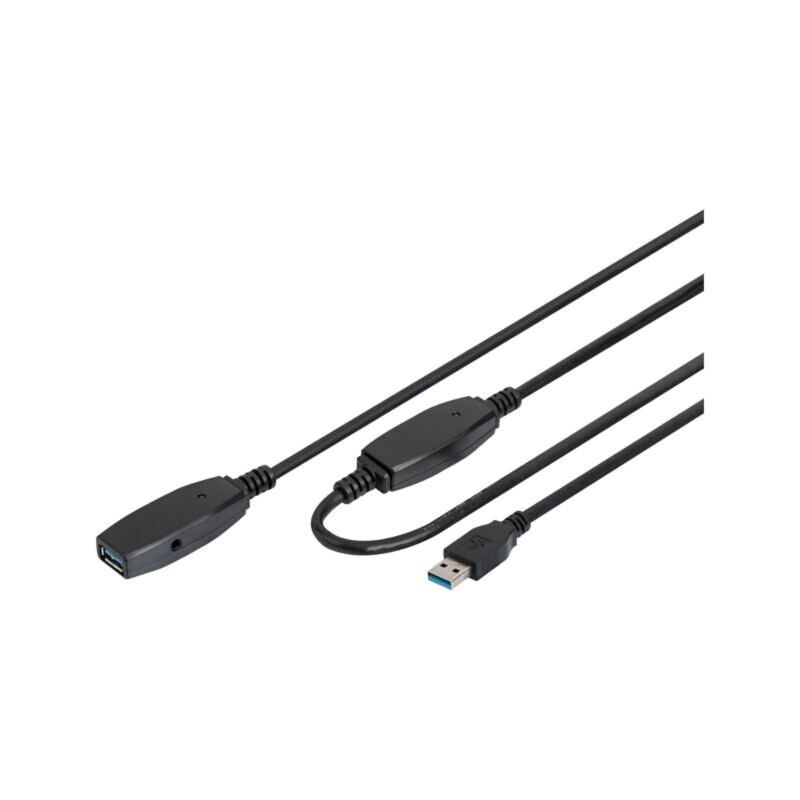 Repeater USB; USB 3.0; USB A soclu,USB A mufă; 10m; negru