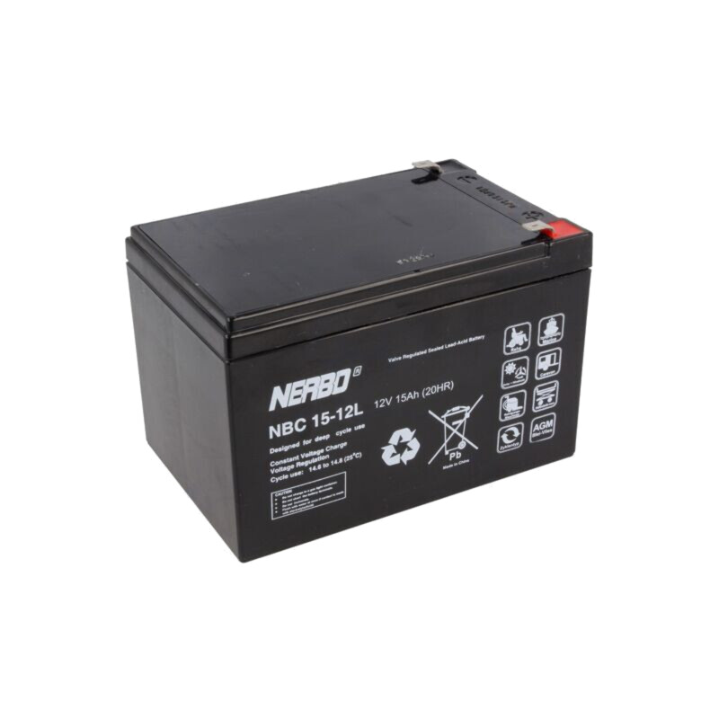 Acumul: plumb-acid; 12V; 15Ah; AGM; nu necesită întreţinere; 4,5kg