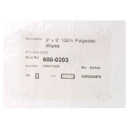 Şerveţel: cârpă; 150buc; Utilizare: cleanroom; uscate; poliester