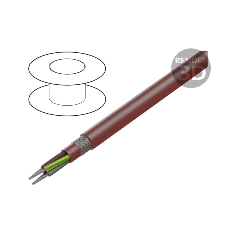 Cablu; SiHF-C-Si; 4G10mm2; Cu; litat; silicon; maro-roşu; 60÷180°C