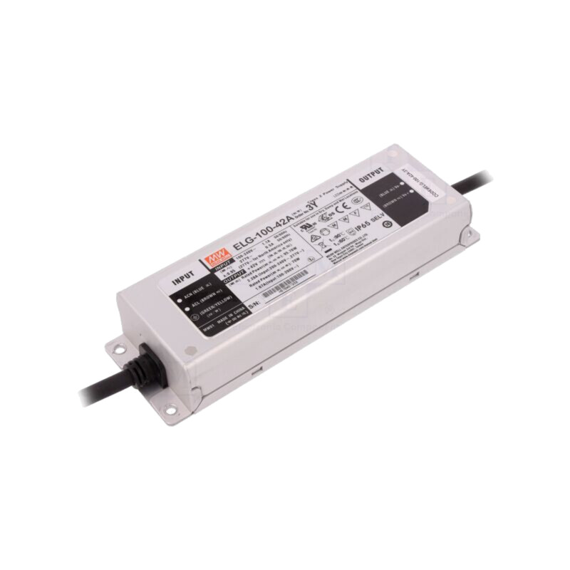 Alimentator: pulsatoriu; LED; 96W; 42VDC; 1,14÷2,28A; 100÷305VAC