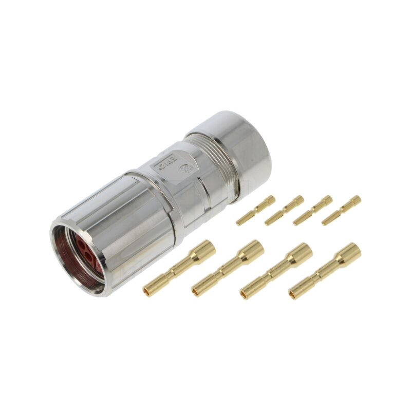 Conector: LS1; mufă; PIN: 8(4+4); mamă; crimpat; pe cablu; drept
