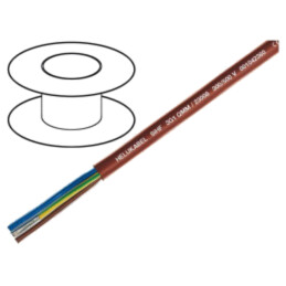 Cablu; SiHF; 4G25mm2; Cu; litat; cauciuc siliconat; maro-roşu