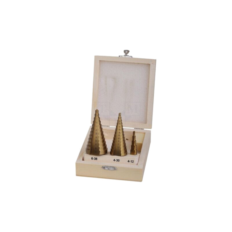 Set de burghie; pt.metal,graduale; tablă subţire,metal,oţel