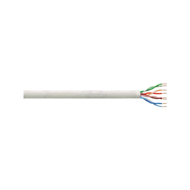 Cablu; U/UTP; 4x2x23AWG; 6; sârmă; CCA; PVC; gri; 100m; Øcablu: 6mm