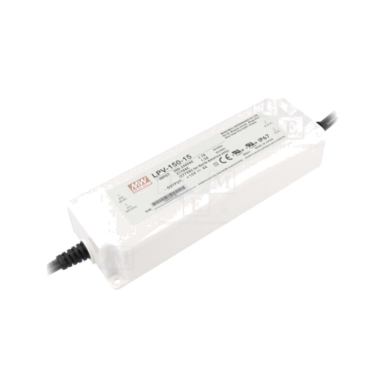 Alimentator: pulsatoriu; LED; 120W; 15VDC; 8A; 180÷305VAC; IP67