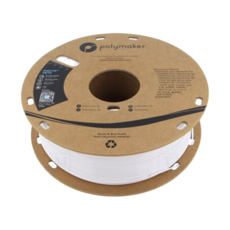 Filament: PET-G; 1,75mm; albă; 230÷240°C; 1kg; Temp.masă: 70÷80°C