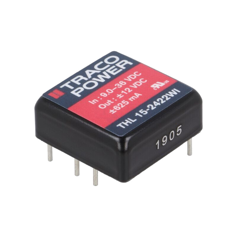 Convertor: DC/DC; 15W; Uintr: 9÷36VDC; Uieş: 12VDC; Uieş2: -12VDC