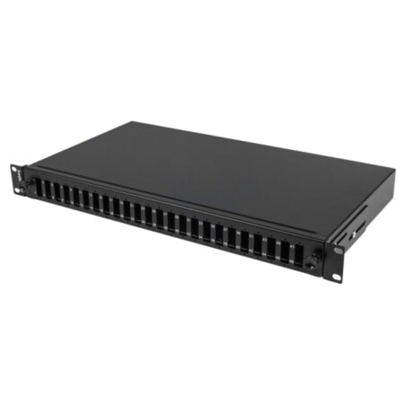 Fiber patch panel; black; Number of ports: 24; rack 19"