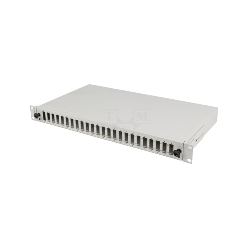 Fiber patch panel; grey; Number of ports: 24; rack 19"; Height: 1U
