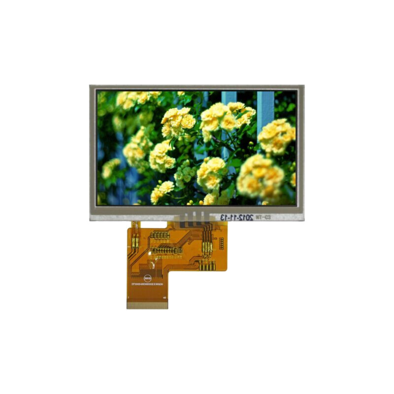 Afişaj: TFT; 4,3"; 480x272; Ilum: LED; Dim: 105,5x67,2x4,05mm; RGB