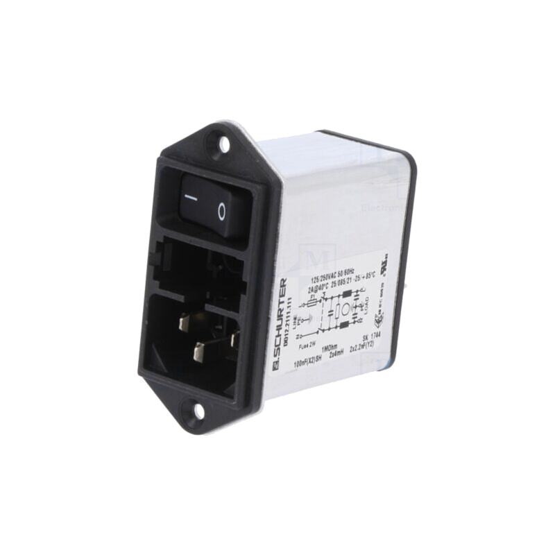 Conector: alimentare AC; soclu; tată; 2A; 250VAC; C14 (E),ecranat