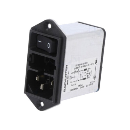 Conector: alimentare AC; soclu; tată; 2A; 250VAC; C14 (E),ecranat