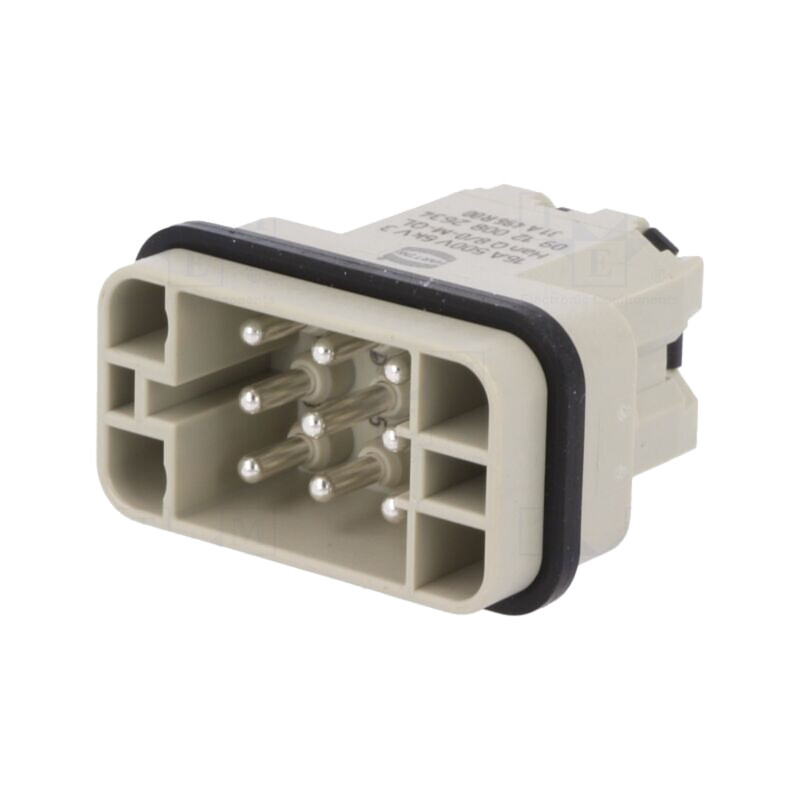 Conector: HDC; inserturi de contact; tată; 16A; 500V; Han Q; PIN: 9