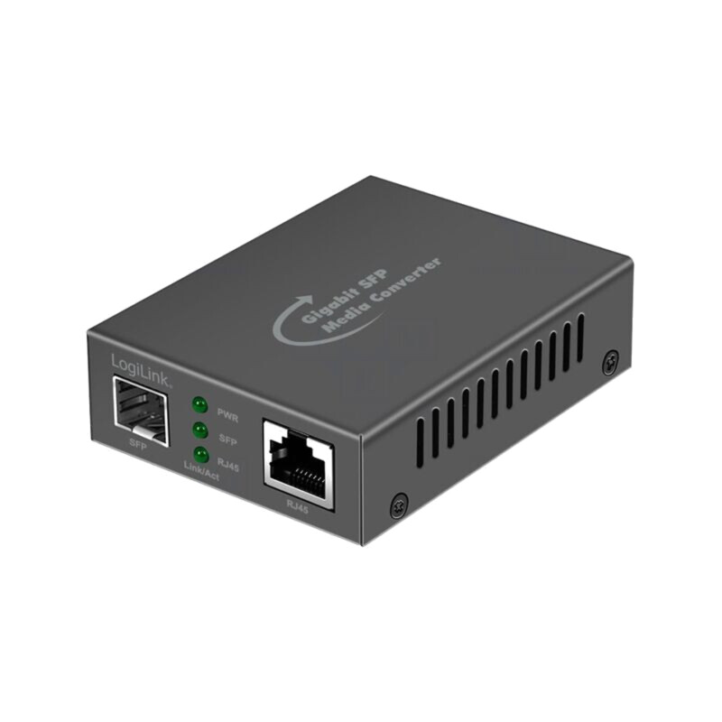 Converter RJ45-SFP; RJ45 socket,SFP; black; 1Gbps; aluminium