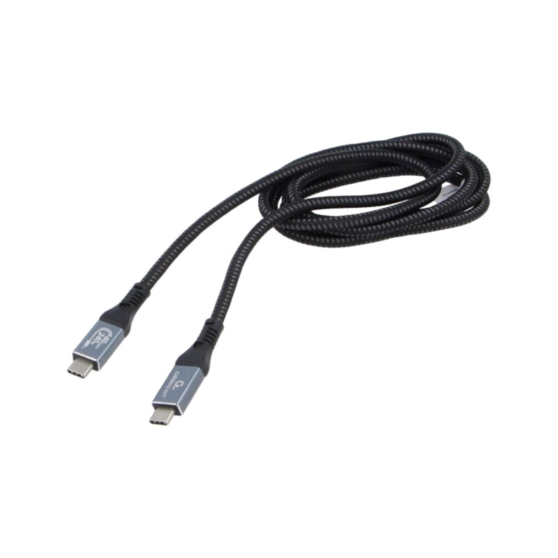 Cablu; USB 4.0; USB C mufă,din ambele părţi; 1,5m; negru; 40Gbps