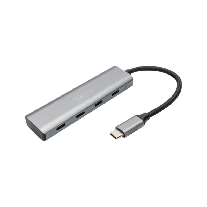 Hub USB; USB C soclu x4,USB C mufă; USB 3.1; gri; 5Gbps; 0,15m