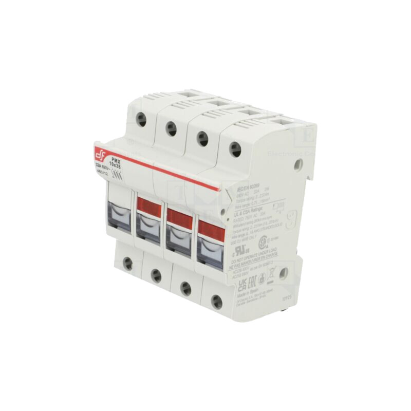 Clemă; 10x38mm; pentru şină DIN; 32A; 690VAC; 750VDC; -20÷70°C