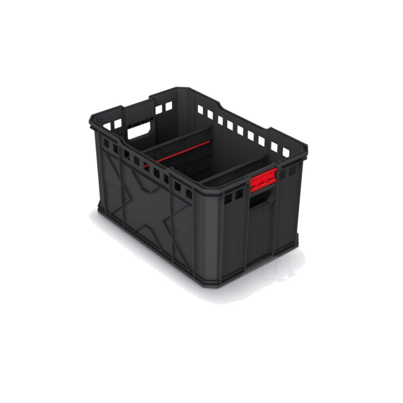 Container: pentru transport; polimer; neagră; 536x354x300mm; 50kg