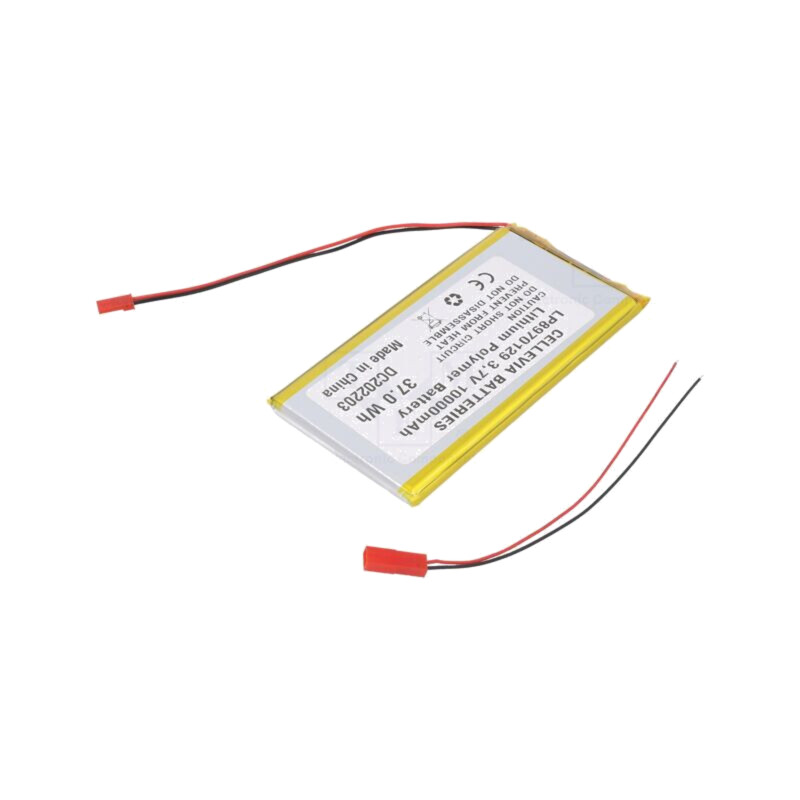 Acumul: Li-Po; 3,7V; 10000mAh; cabluri,contector JST SYR-02T