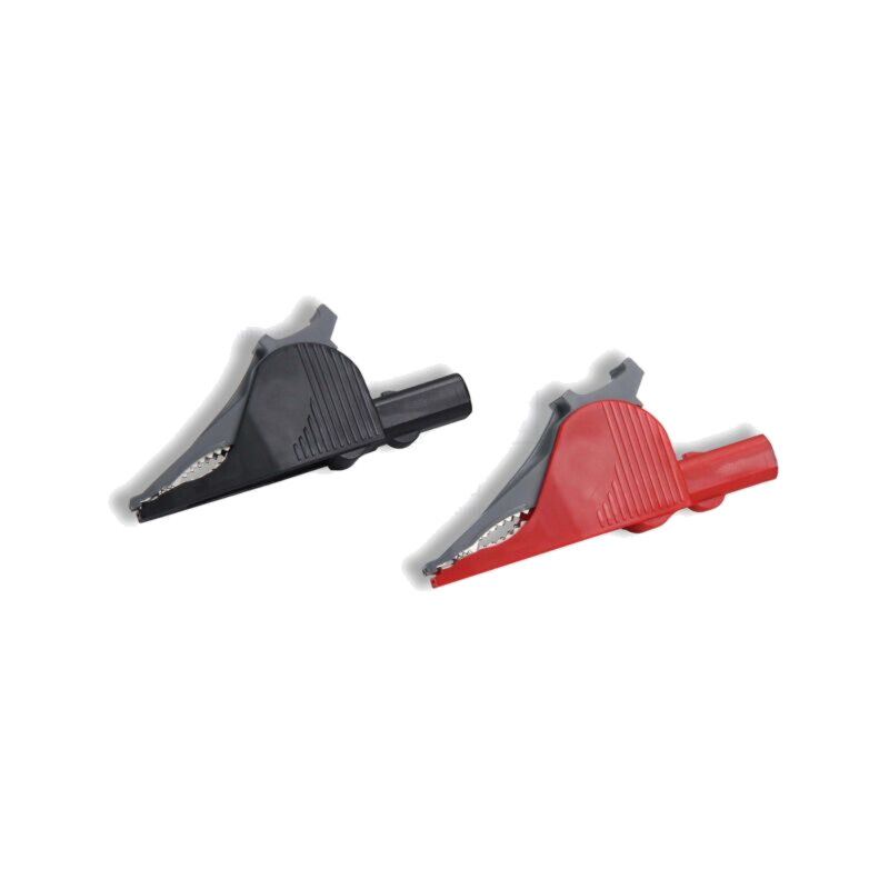 Bornă crocodil; 36A; neagră,roşie; Capacitate prindere: max.32mm