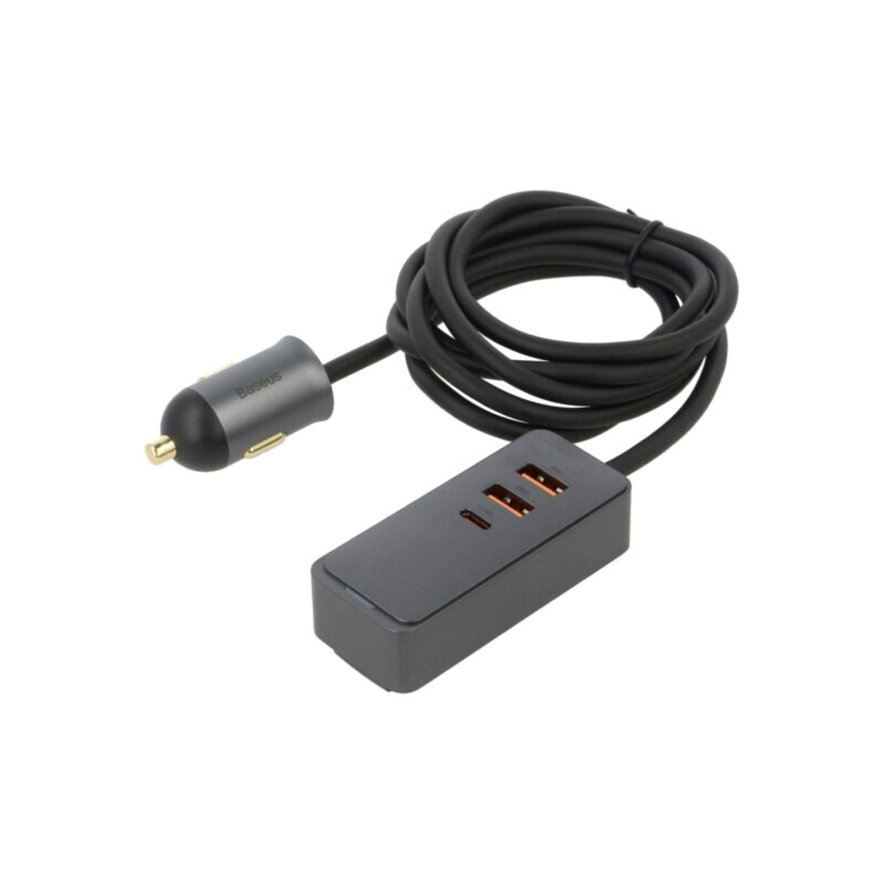 Alimentator USB; USB A soclu x3,USB C soclu; gri