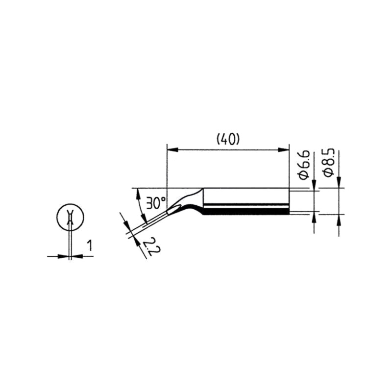Vârf; şurubelniţă îndoită; 2,2mm