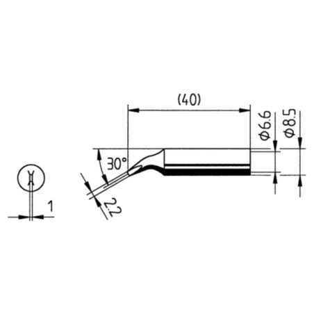 Vârf; şurubelniţă îndoită; 2,2mm