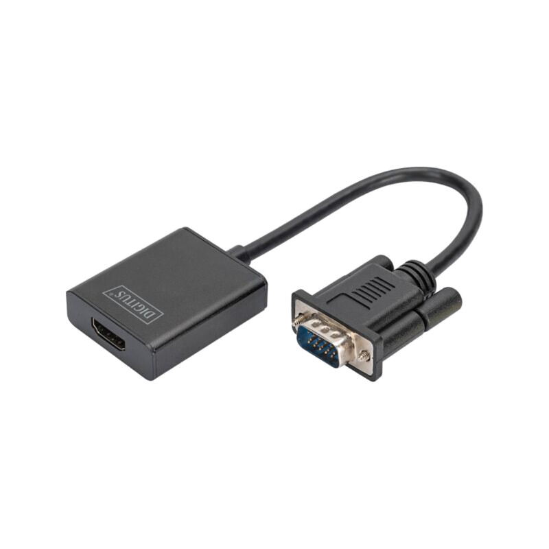 Convertor; HDMI soclu,Jack 3,5mm soclu,VGA mufă; 0,15m; neagră