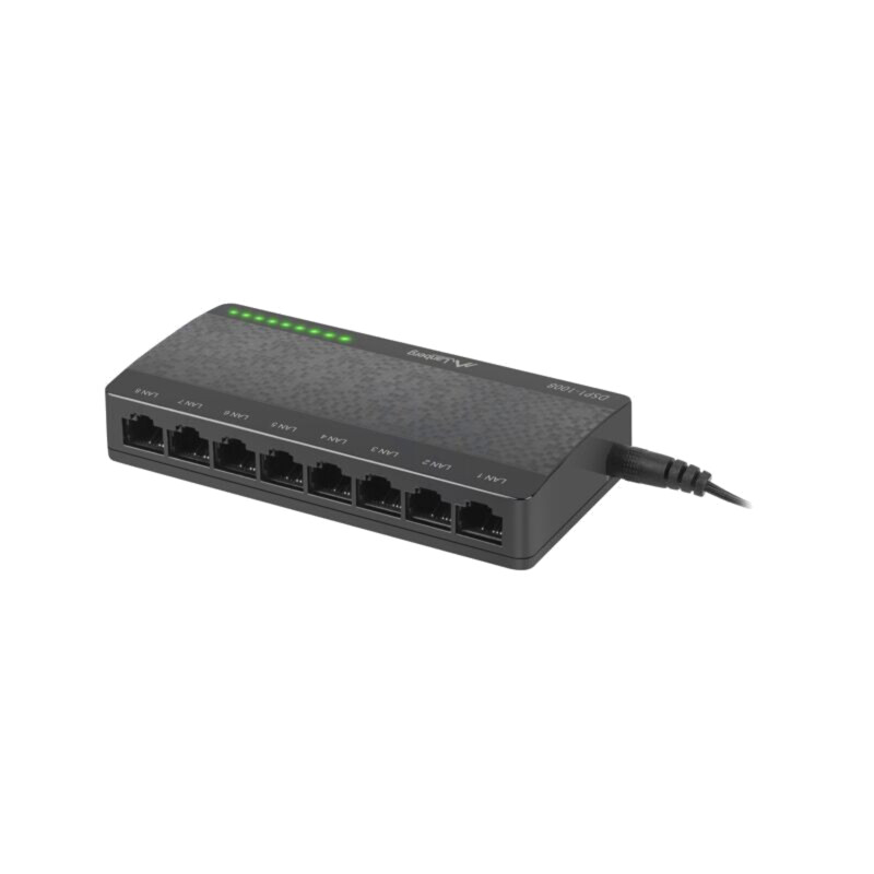 Switch Ethernet; RJ45 soclu x8; PnP,indicator stare: LED; 1Gbps