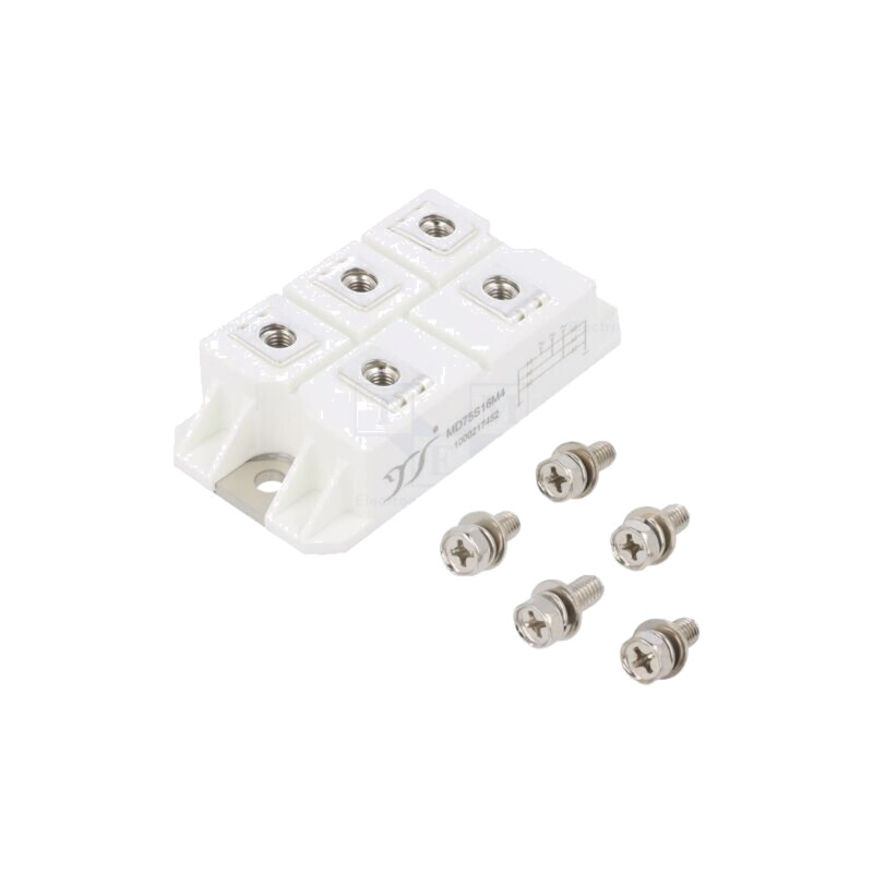 Punte redresoare: trifazat; Urmax: 1,6kV; If: 75A; Ifsm: 750A; modul