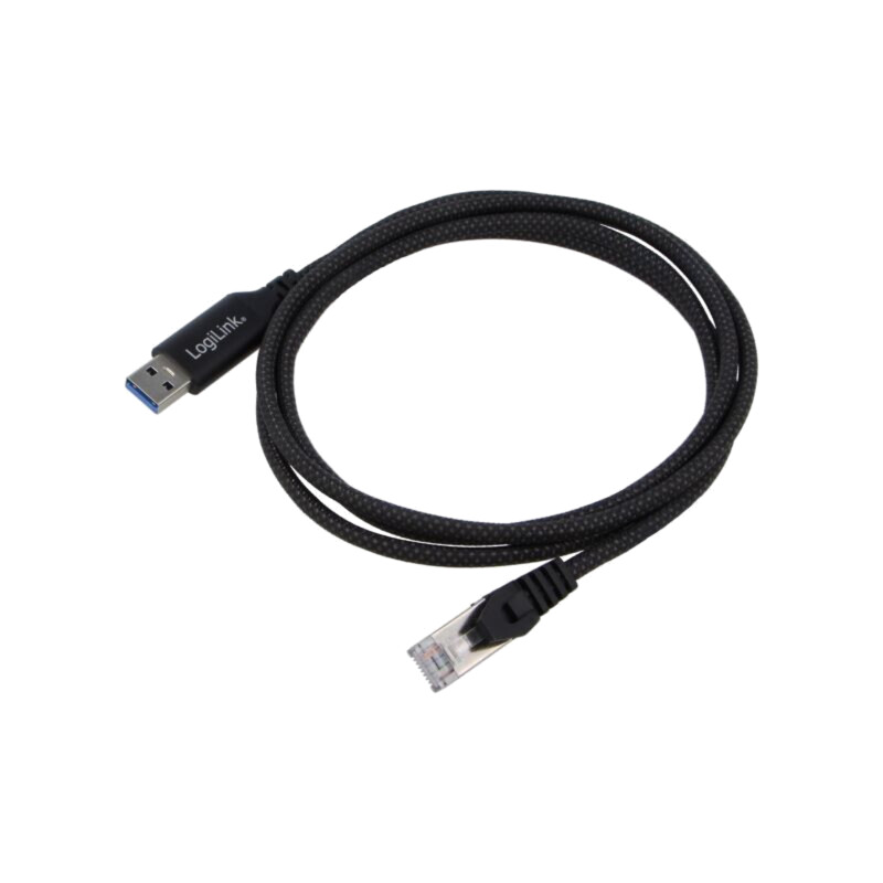 Cablu; USB 3.0; RJ45 mufă,USB A mufă; nichelat; 1,5m; negru; S/FTP