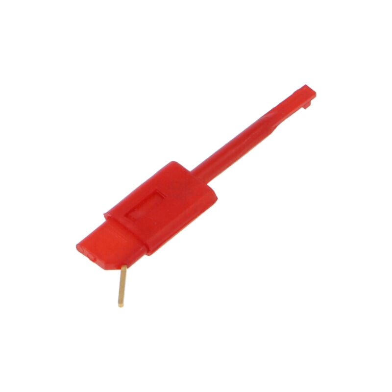 Clips de măsurare; cu cârlig; 60VDC; roşie; Lung.tot: 35mm; 30VAC