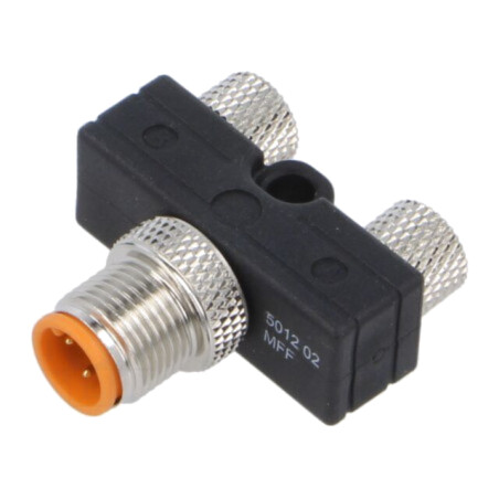 Adaptor în T; PIN: 3; IP67; Y; M8 tată,M8 mamă x2; Polarizare: A